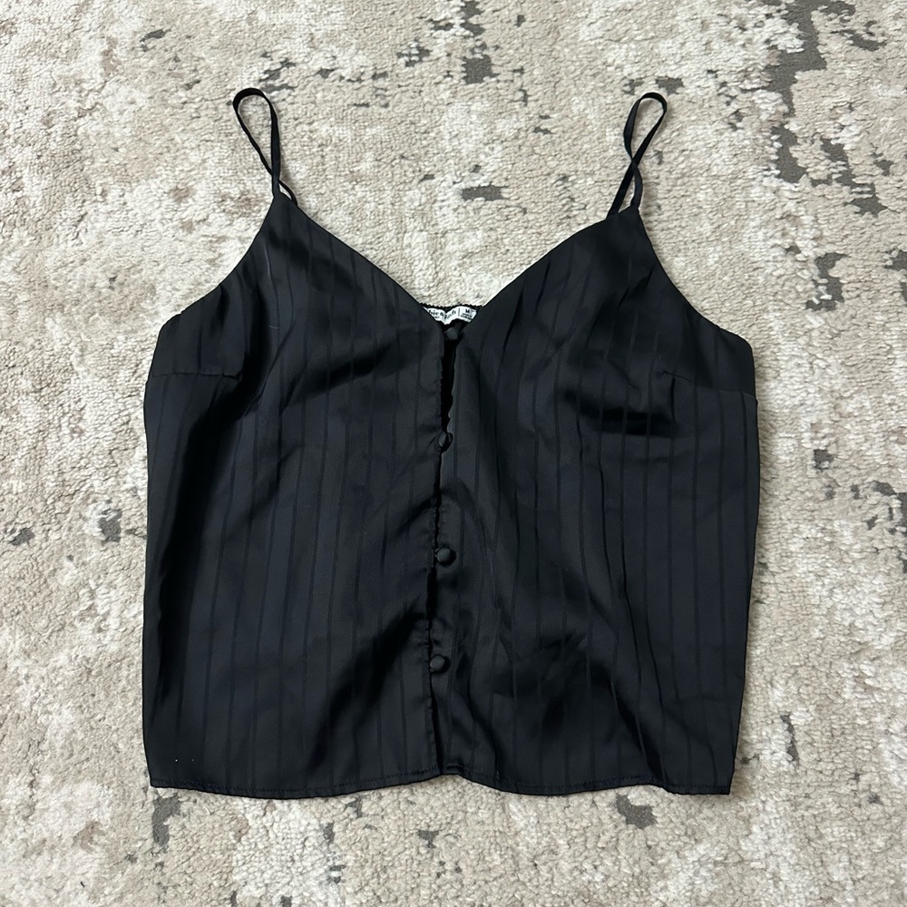 Abercrombie & Fitch Black Satin Sleep Tank Top Size Medium
